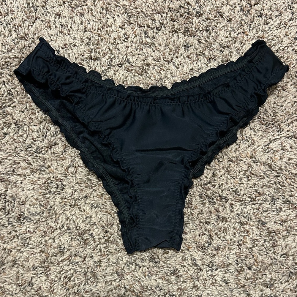 SHEIN Black Ruffled Bikini Bottom